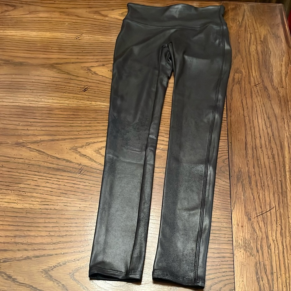 Spanx faux leather leggings, size small